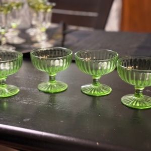 Uranium Depression glass dessert cups